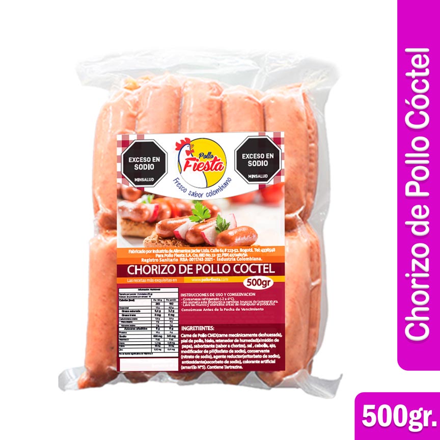 Chorizo de Pollo tipo cóctel x 500gr.