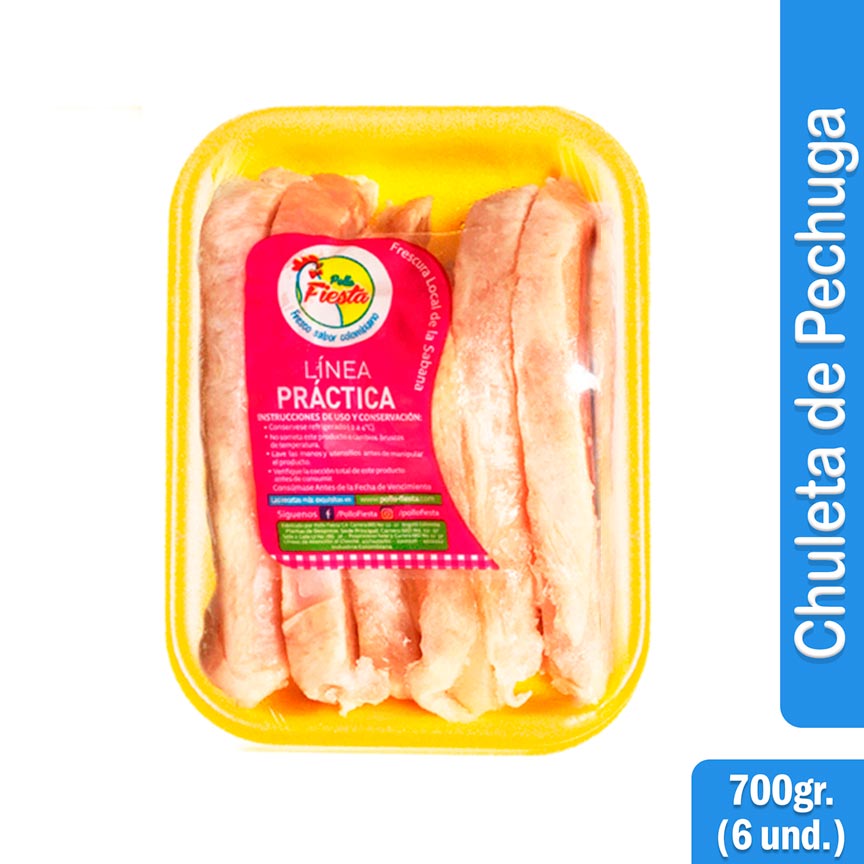Chuleta de Pechuga (Bandeja x 6 unidades).